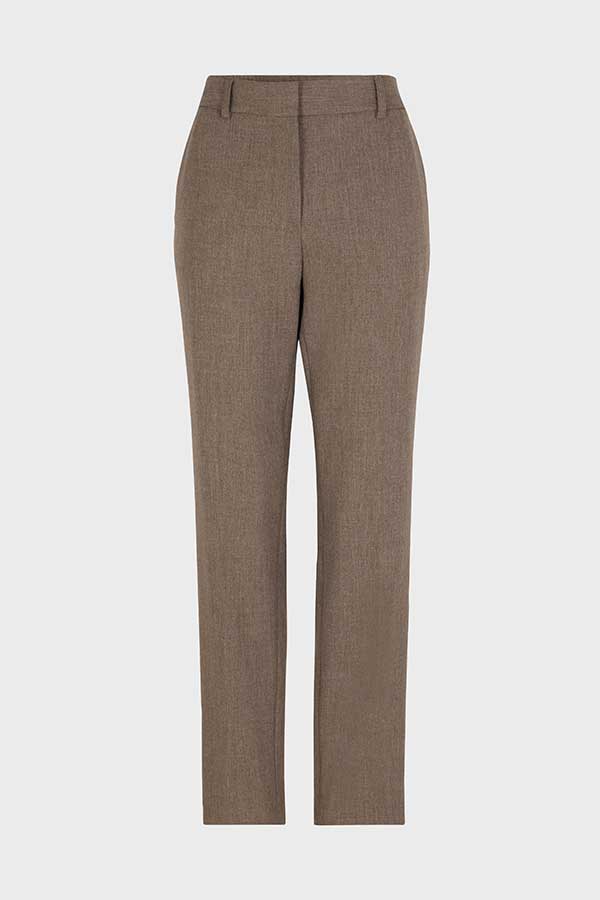 EMANUELLA BROWN STRAIGHT 7/8 SUIT TROUSERS