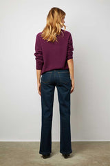 ELYOR HIGH WAIST RAW FLARED JEANS