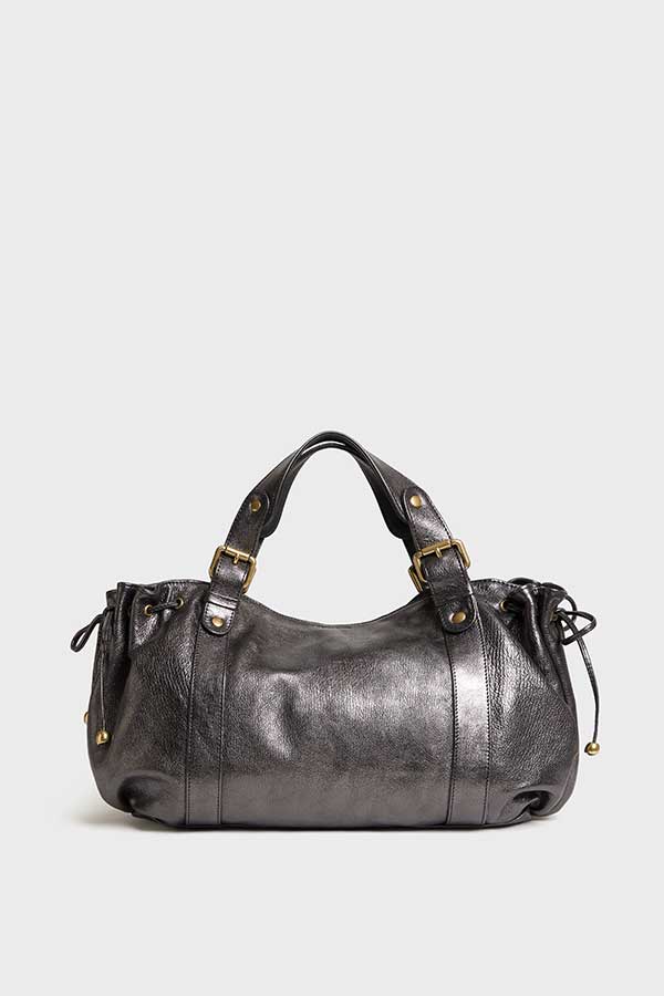 24H METALLIC LEATHER HANDBAG