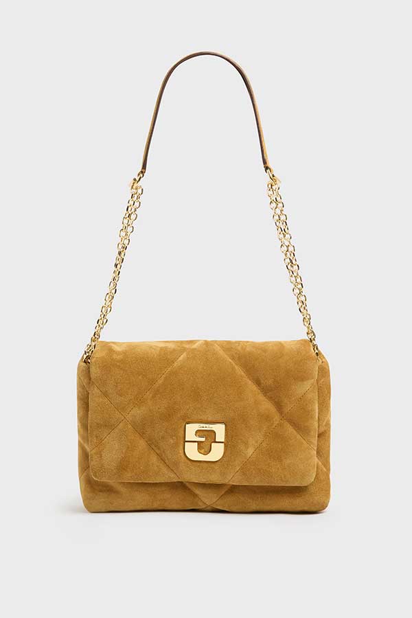 LE FANNY QUILTED SUEDE LEATHER CROSSBODY BAG