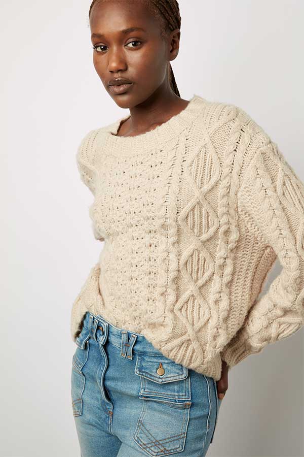 BILLIE BLACK PIPING TWISTED SWEATER