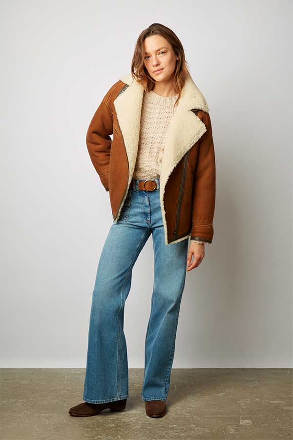 MANUELA SHEARLING BOMBER