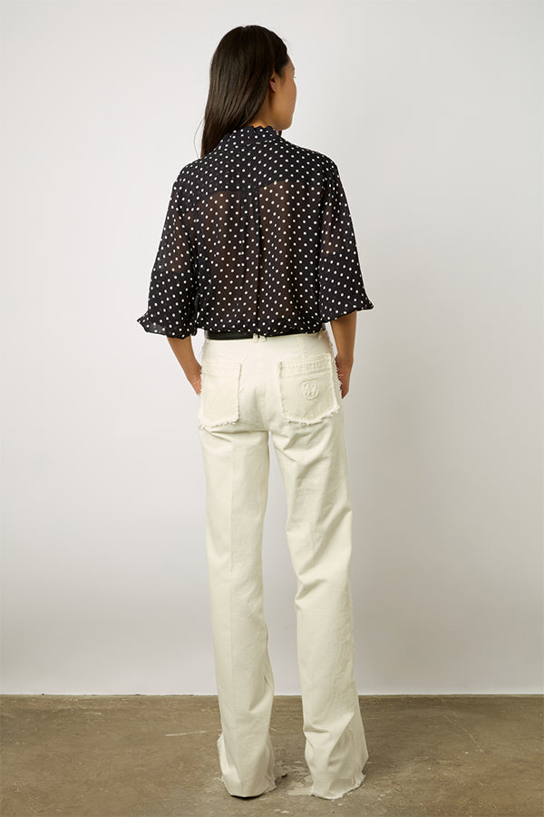 APOLLINE CREPE POLKA-DOT SHIRT