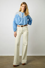 AINARA BLUE COTTON VOILE SHIRT