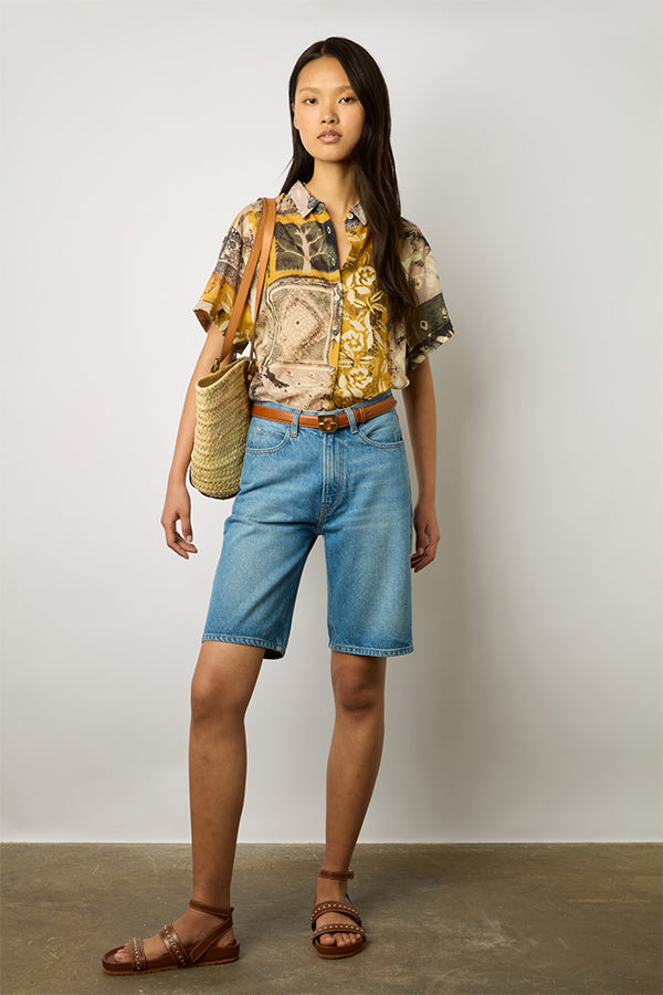 NEREA AFRICAN PRINT COTTON VOILE SHIRT