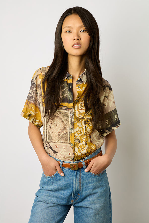 NEREA AFRICAN PRINT COTTON VOILE SHIRT