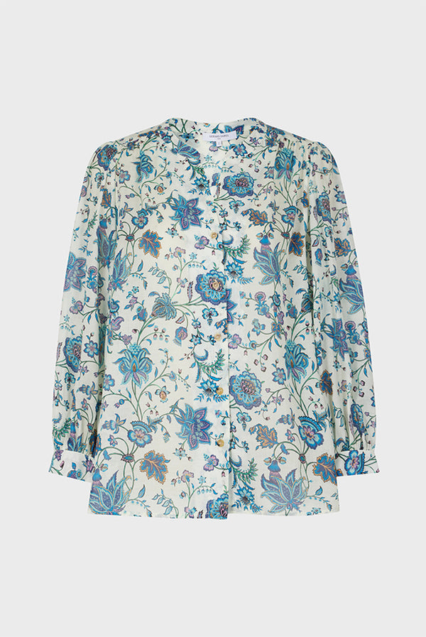 ALEXINE FOLIAGE PRINT COTTON VOILE SHIRT