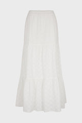 BROOKE EMBROIDERED WHITE MAXI SKIRT