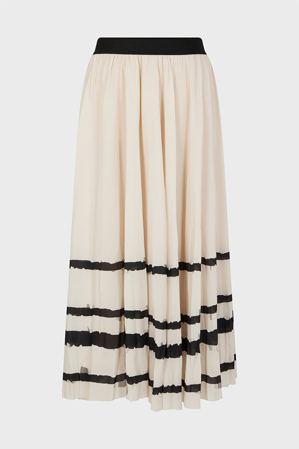 DALILLE STRIPED PLEATED MIDI SKIRT