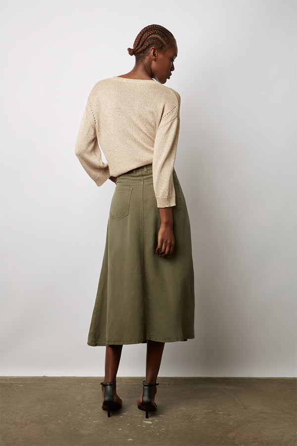 DOURIA PLAIN MIDI SKIRT