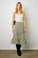 DANITA BLACK WHITE STRIPED SKIRT