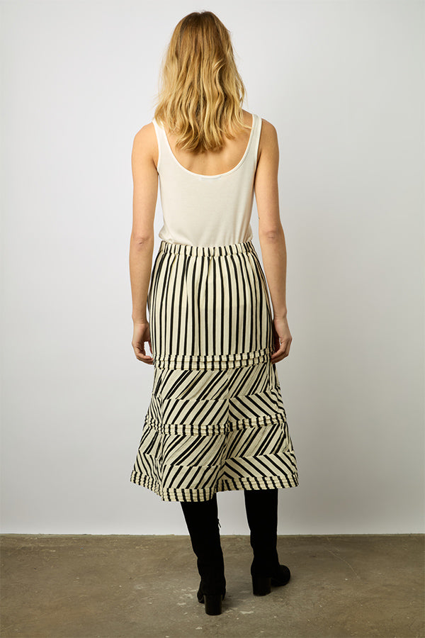 DANITA BLACK WHITE STRIPED SKIRT