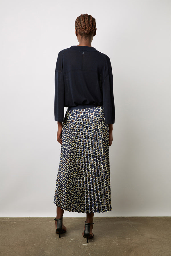 DAMILLE 70S PRINT SOFT PLEATED SKIRT