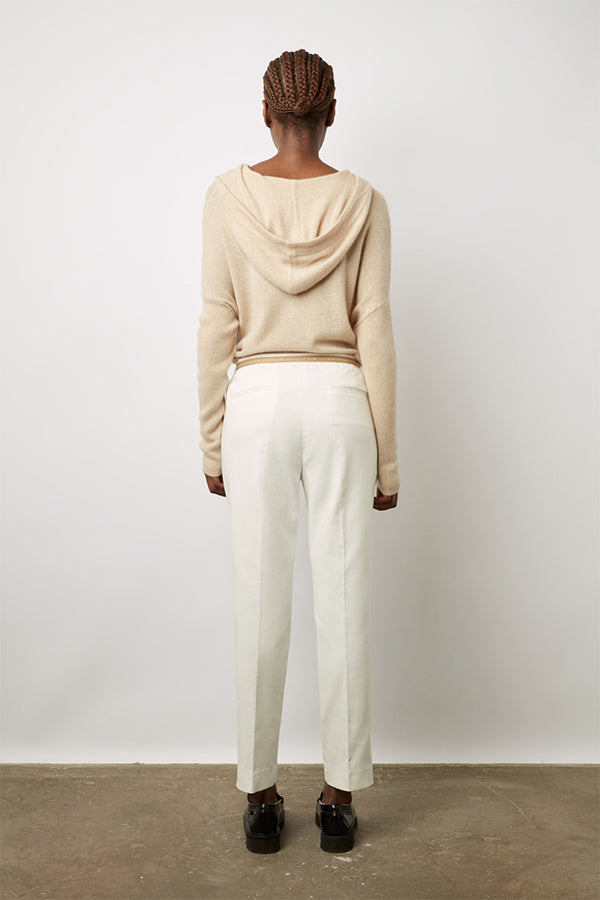 CAUSETTE WHITE PLAIN 7/8 STRAIGHT TROUSERS