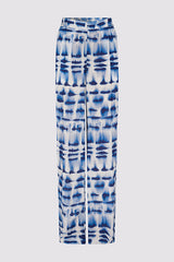 DAIANA BLUE TIE-DYE PRINT SOFT TROUSERS