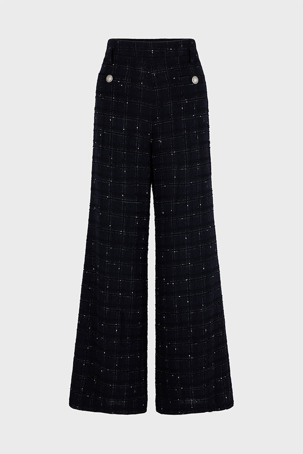 CHERAZE WIDE-LEG TWEED TROUSERS