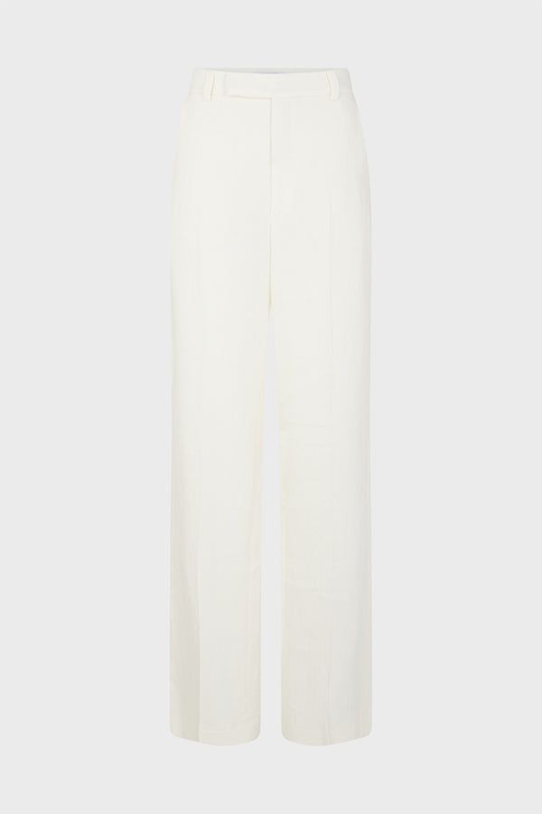 CYNDELLE WIDE LEG LINEN MIX TROUSERS