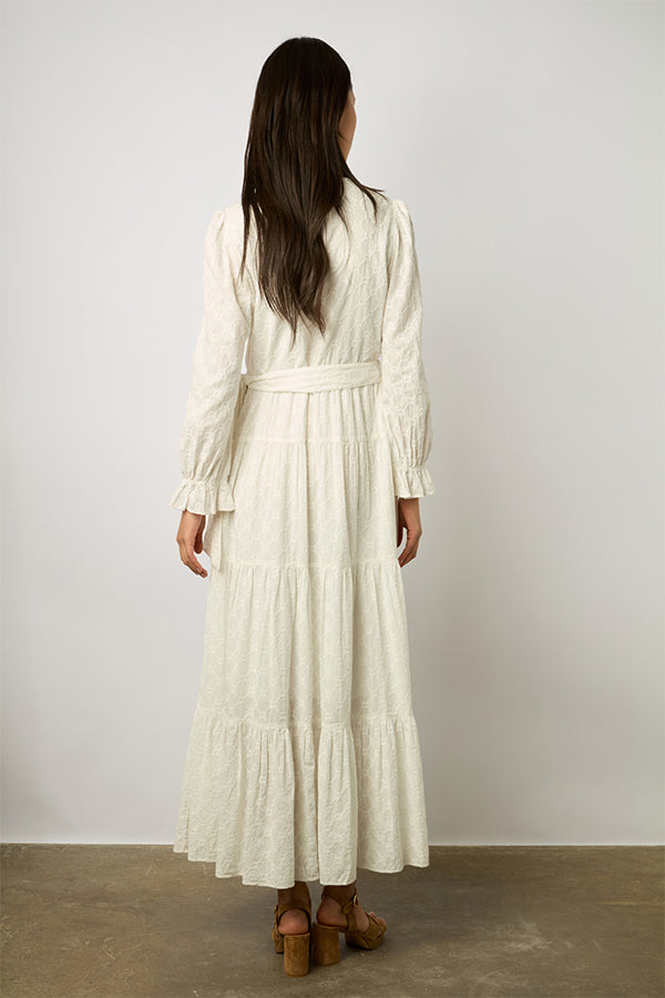 ETANN EMBROIDERED WHITE MAXI DRESS