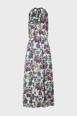 ELWINA LARGE FLOWER PRINT BARE BACK MAXI DRESS