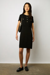 ELLIS BLACK PLAIN WAISTED MINI DRESS