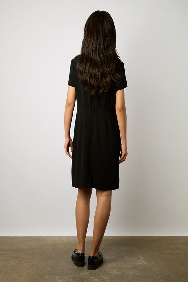 ELLIS BLACK PLAIN WAISTED MINI DRESS