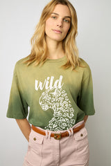 MALORY "WILD" KAKI SCREEN-PRINTED T-SHIRT