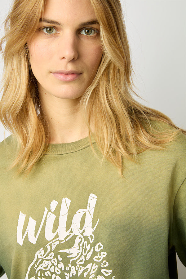 MALORY "WILD" KAKI SCREEN-PRINTED T-SHIRT