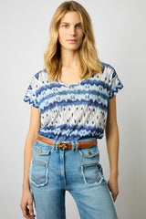 MARCELE ECRU PRINTED ROUND NECK T-SHIRT