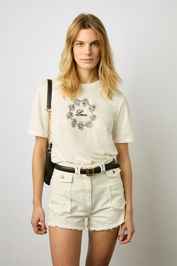 MARIETA “LOVE” LINEN T-SHIRT