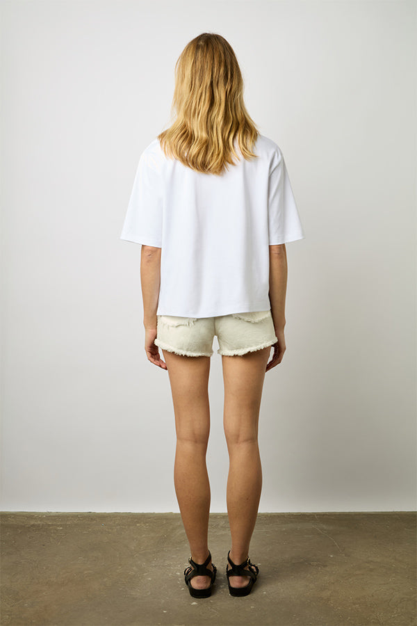 MIRAY COTTON ROUND COLLAR T-SHIRT