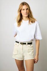 MIRAY COTTON ROUND COLLAR T-SHIRT