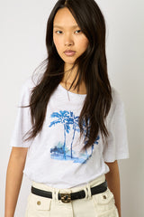 MAYLI PALM TREE PRINT COTTON T-SHIRT