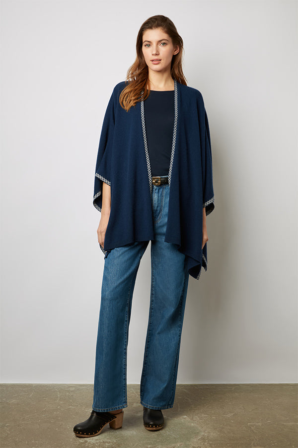 LANDA HERRINGBONE PONCHO