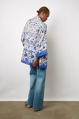 BETTA PARMA BLUE FLORAL PRINT SOFT KIMONO