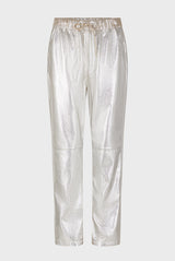 JULIETA SILVER LEATHER TROUSER