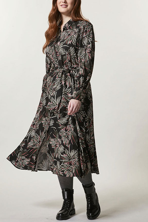 DEFINITO FLORAL PRINT VISCOSE SHIRT DRESS