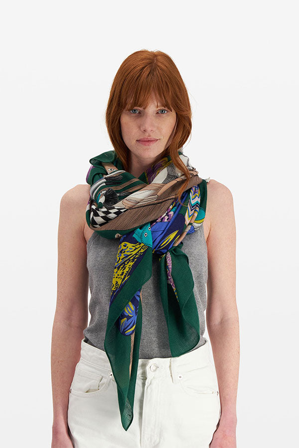 ATELIER EMERALD WOOL BLEND SCARF