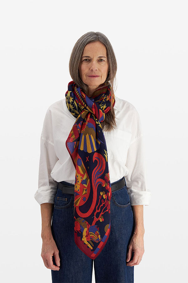 LICORNE BLUE WOOL SCARF