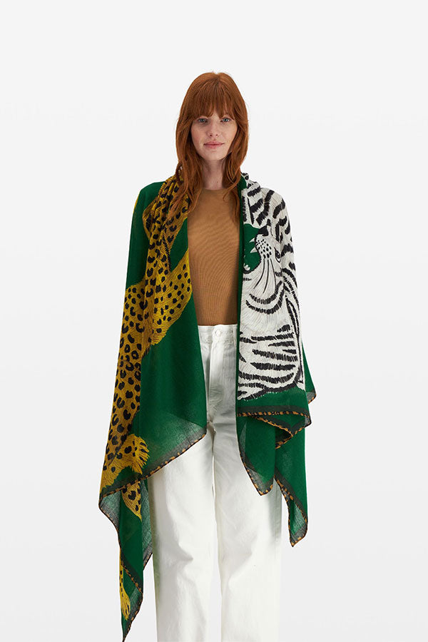 CHATOU EMERALD WOOL SCARF