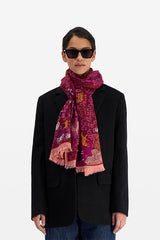 CENTRAL PARK FUCHSIA WOOL SCARF