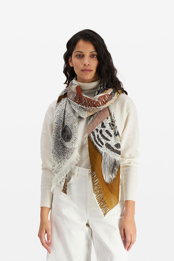 FRERES NATURAL WOOL SCARF