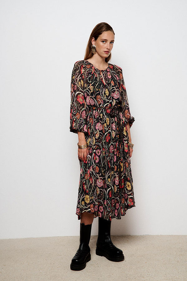 ANNA FLORAL PRINT LONG DRESS