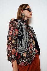 ANNA FLORAL PRINT LOOSE BLOUSE