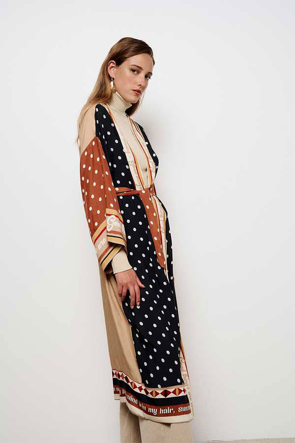 AZULEA POLKA DOT LONG KIMONO