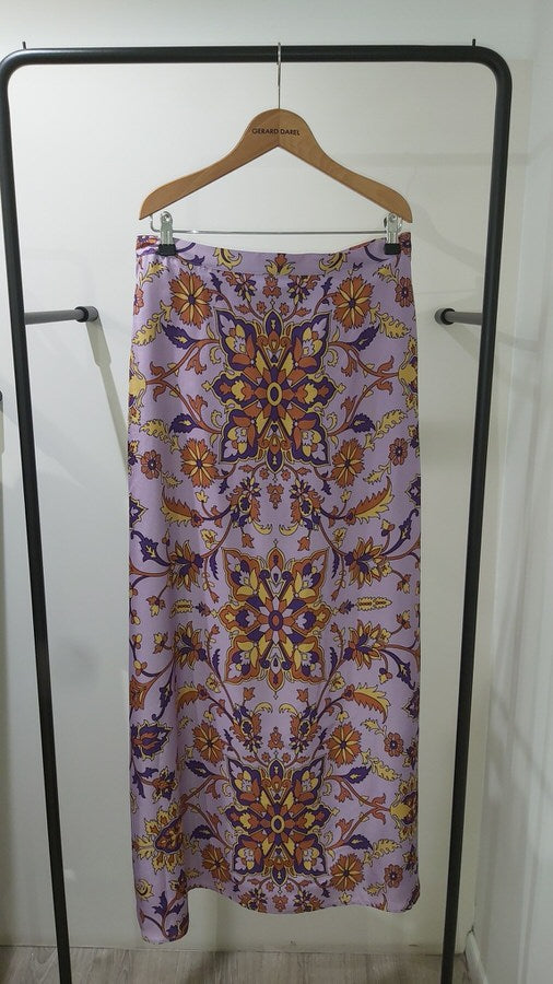 LEAN SILK PRINTED SKIRT