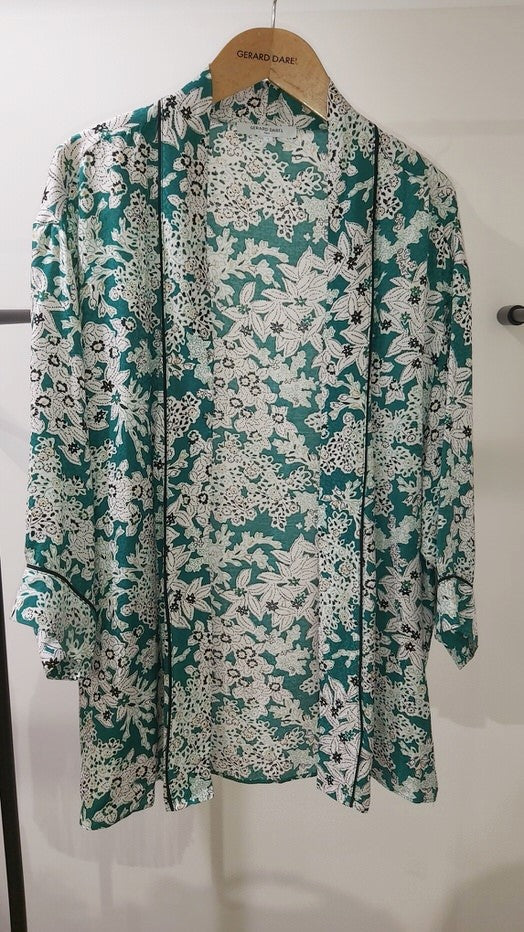 NELVIN FLOWING KIMONO STYLE FLORAL PRINT JACKET