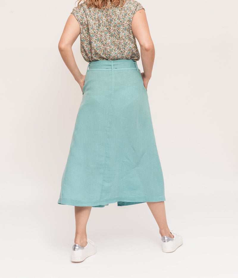 JESSYLIN LINEN MIDI SKIRT