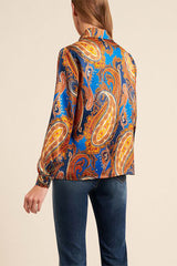 LANCIANO PAISLEY PRINT SILK BLOUSE