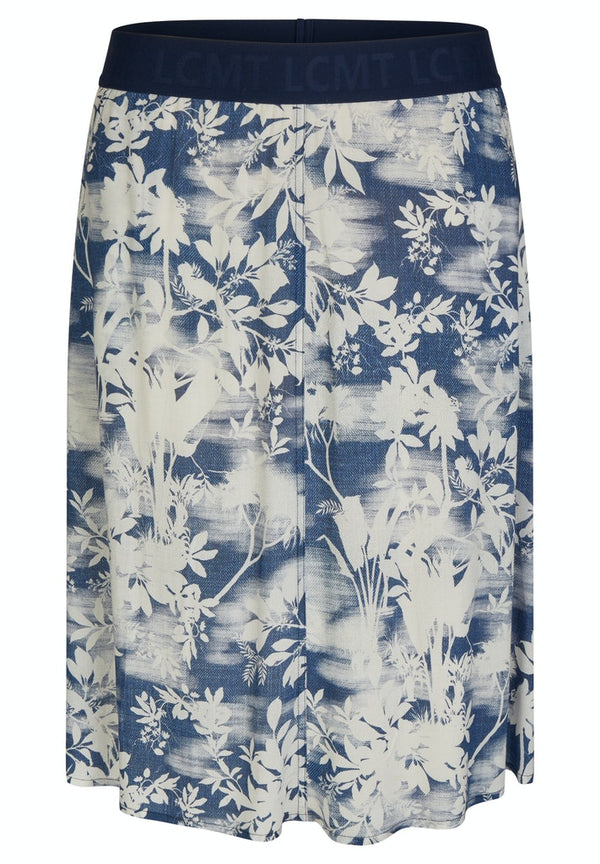 DARK BLUE FLORAL PATTERN SKIRT