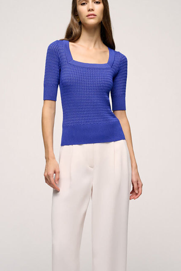 MATERNO BLUETTE CABLE KNIT TOP